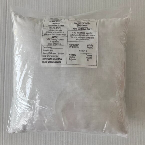 White 12" Zippered Poly Fill Premiere Pillow Insert NEW - Picture 6 of 6